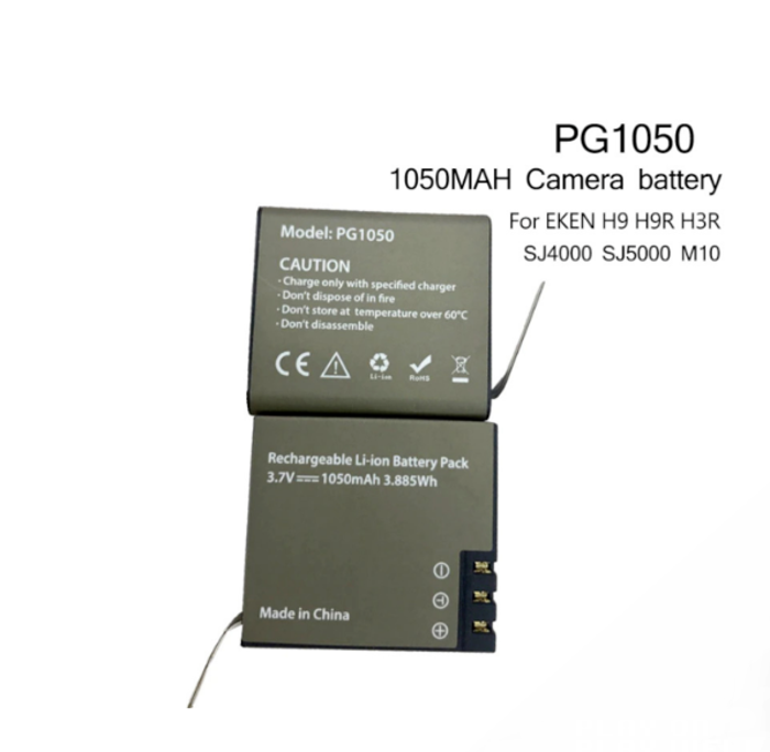 EKEN PG1050 Battery For SJCAM SJ4000 SJ5000X EKEN H9R H8R M10 4K WIFI Action Camera